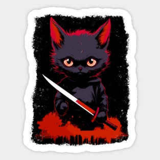 Cat of the Shadows: Halloween Night Stalker Sticker